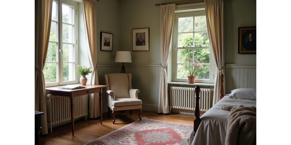 bedroom with radiator installed