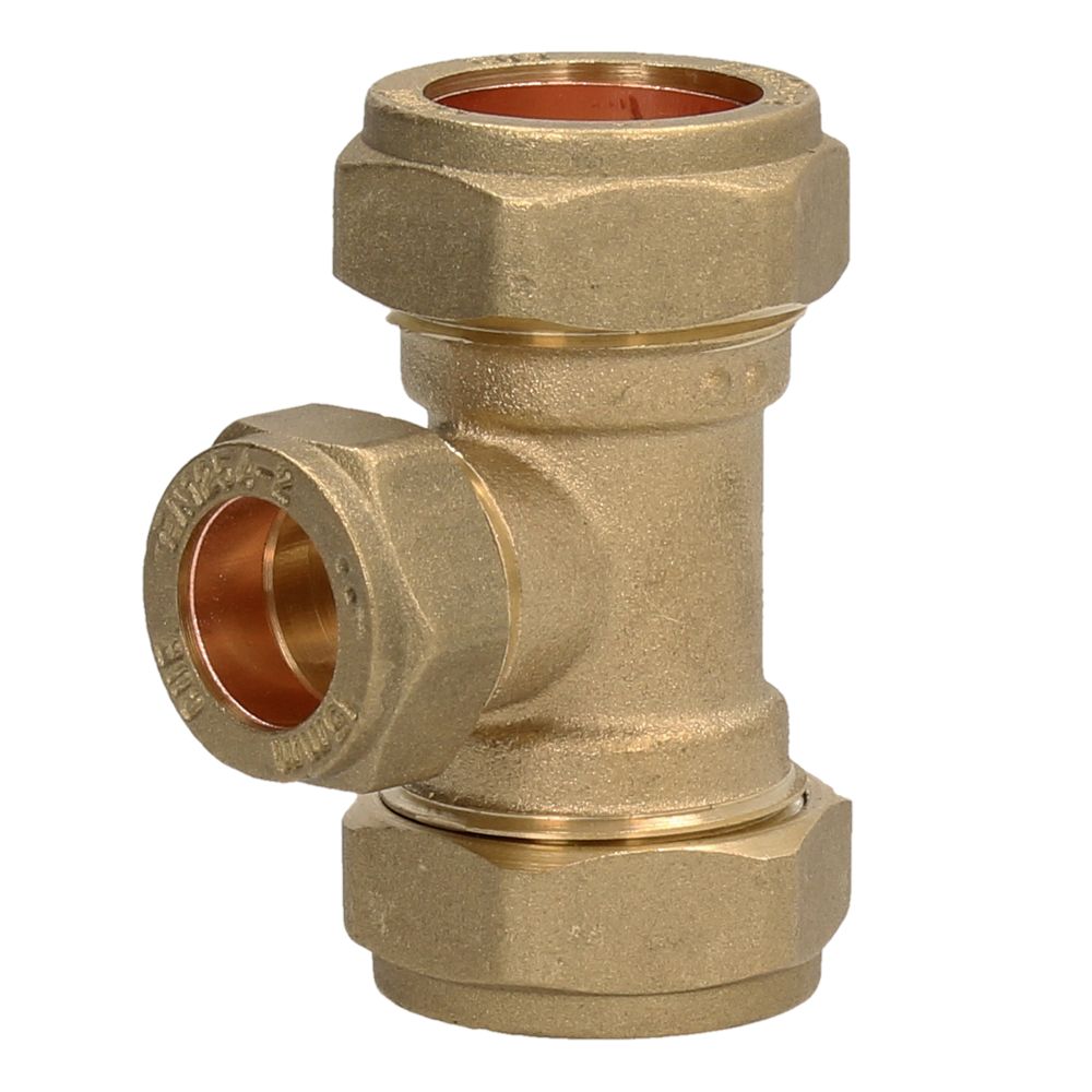 Compression 22mm x 22mm x 15mm Centre Reducing Tee Mr Central - Main Image