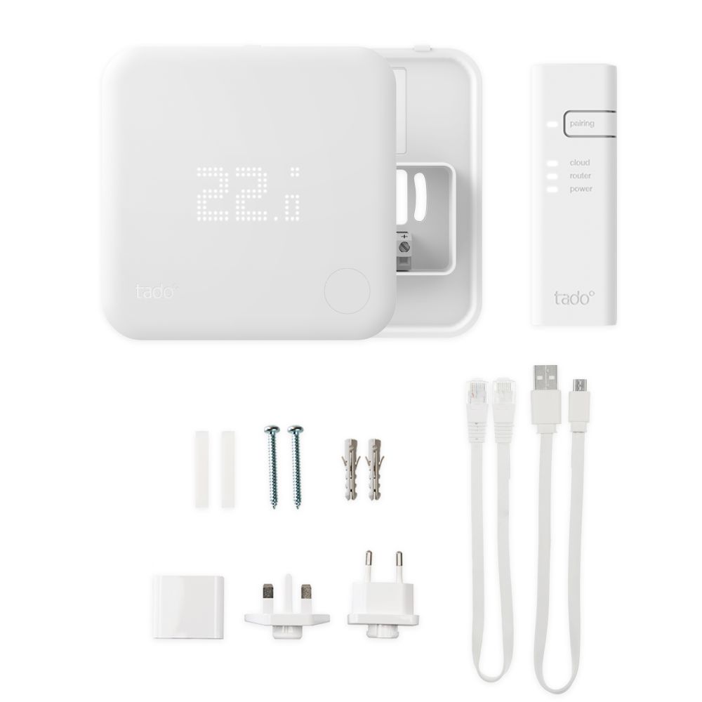 Tado V3+ White Wired Smart Thermostat Starter Kit (Opentherm