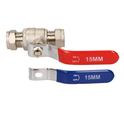 GBF 15 mm Full Bore Lever Ball Valve c/w Hot & Cold Levers