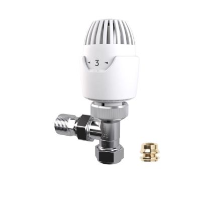 Drayton RT212 10mm White / Chrome Angled TRV With Integral Head