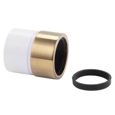 McAlpine 1.1/4" x 32/35mm Brushed Brass Compression Straight Connector x ABS Solvent Weld