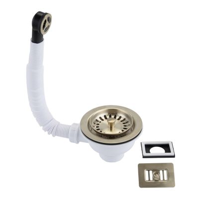 McAlpine 1.1/2" Brushed Brass Universal Kitchen Sink Basket Strainer Waste & Overflow 