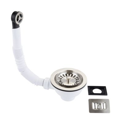 McAlpine 1.1/2" Brushed Nickel Universal Kitchen Sink Basket Strainer Waste & Overflow