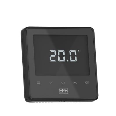 EPH Controls RDT-RF-TB Mains Operated Recessed Black Wireless RF Touch Room Thermostat