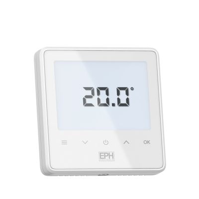 EPH Controls RDT-RF-TW Mains Operated Recessed White Wireless RF Touch Room Thermostat