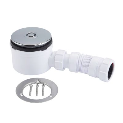 McAlpine 90mm x 50mm Water Seal Chrome Plated Shower Trap with Mini Flex