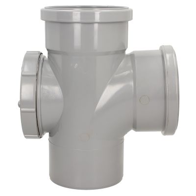 Davant 110mm Ring Seal Light Grey Soil 92 Degree Double Socket Access Branch Tee 