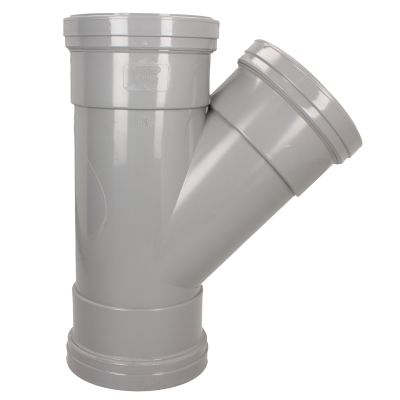 Davant 110mm Ring Seal Light Grey Soil 135 Degree Triple Socket Branch Tee 