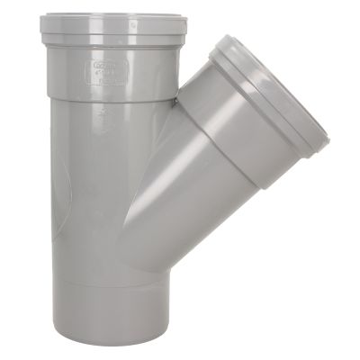 Davant 110mm Ring Seal Light Grey Soil 135 Degree Double Socket Branch Tee 