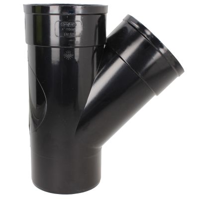 Davant 110mm Solvent Weld Black Soil 135 Degree Double Socket Branch Tee 