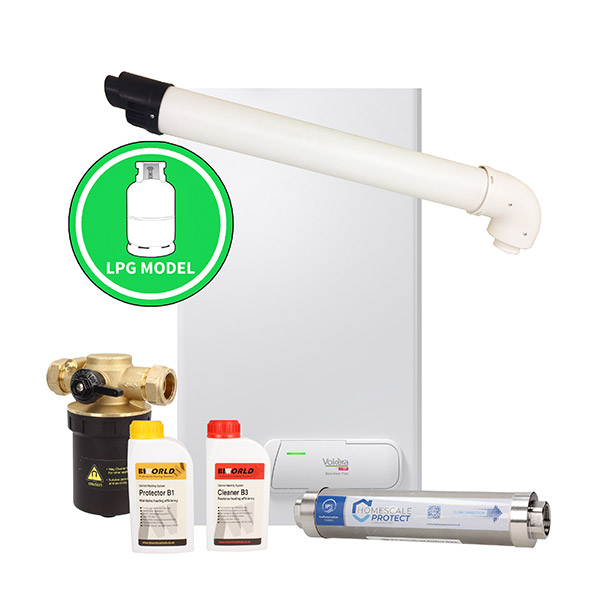 Vokèra Easi-Heat Plus 29Ci (ErP) LPG Combi Boiler, Flue, Smart Mag Compact Filter Pack & HomeScale Protect